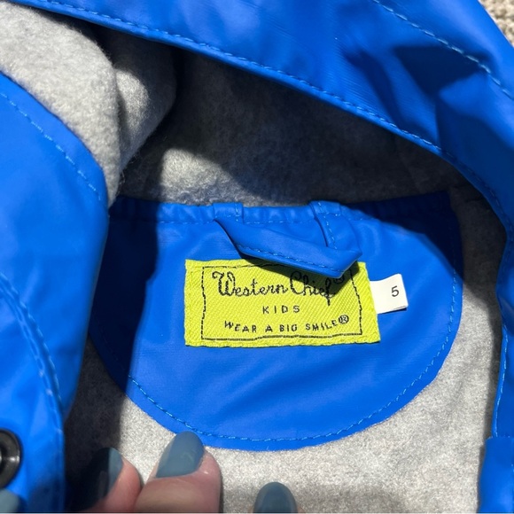 Western Chief Batman Rain Coat Jacket Kids Toddler Size 5 Blue Fleece Quilted - Picture 5 of 11